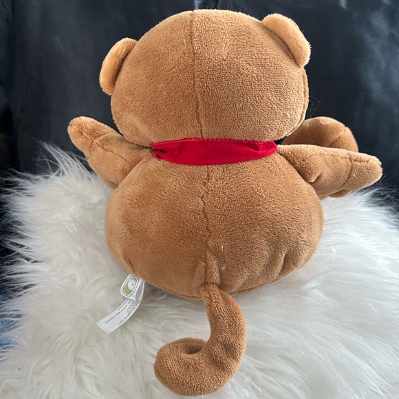 Animal Adventure Plush Monkey with Red Bow 14” - Picture 5 of 6
